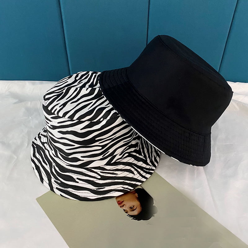Mũ xô cotton in ngựa vằn hai mặt BK00046