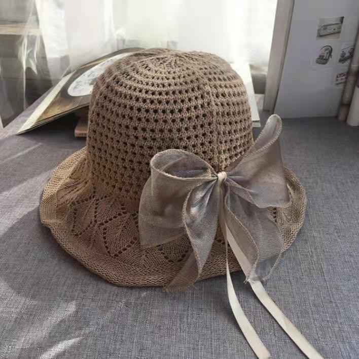 BK00032 Mũ rộng vành bằng vải lanh cotton