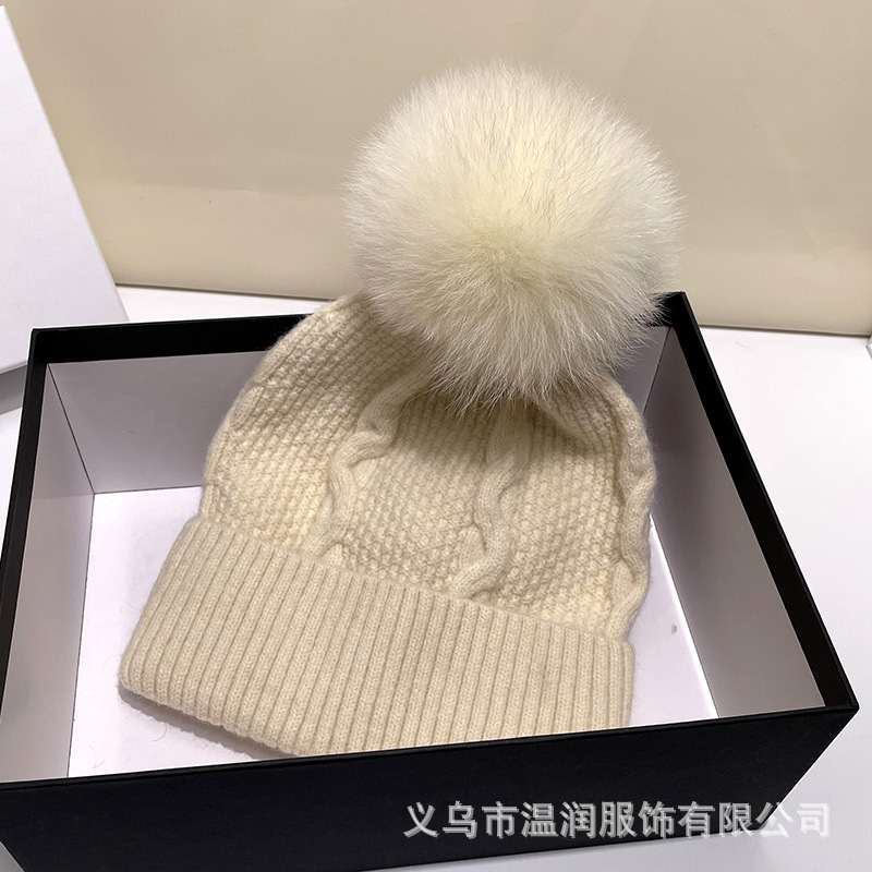 H00036 Mũ len dệt kim uốn cong bảo vệ tai