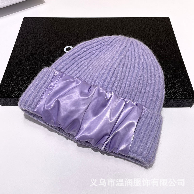 H00035 Mũ dệt kim trang trí Satin theo hợp đồng