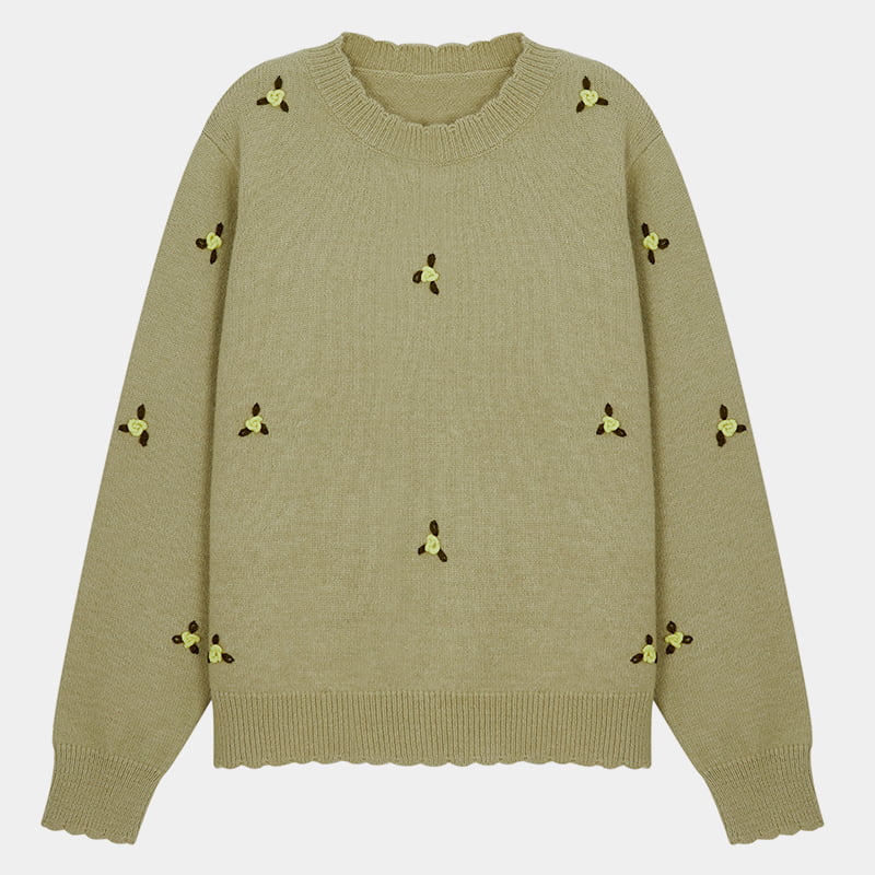 ML2214 Áo len dệt kim dài tay khâu tay ML2214 Áo len dệt kim dài tay khâu tay