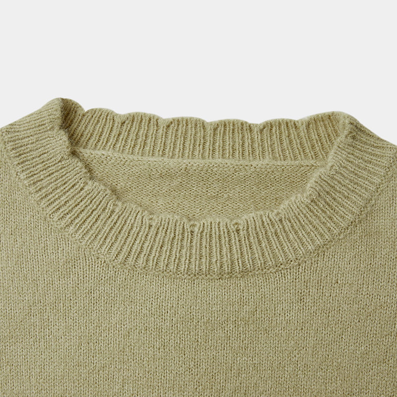 ML2214 Áo len dệt kim dài tay khâu tay ML2214 Áo len dệt kim dài tay khâu tay