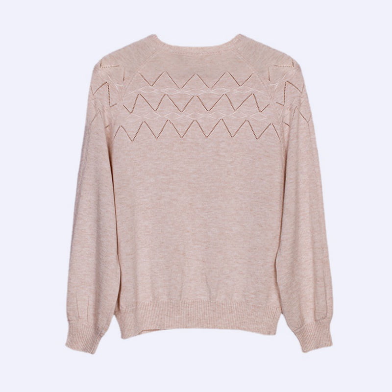 SM-K0042 Áo dệt kim dài tay dáng rộng Áo len dệt kim mỏng lượn sóng rỗng SM-K0042 Áo dệt kim dài tay dáng rộng Áo len dệt kim mỏng lượn sóng rỗng