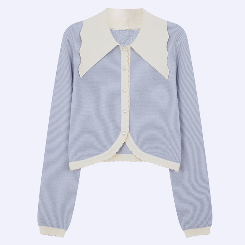 ML2210 Áo len đan sợi có cổ búp bê kiểu Pháp có khóa ngọc trai ML2210 Áo len đan sợi có cổ búp bê kiểu Pháp có khóa ngọc trai