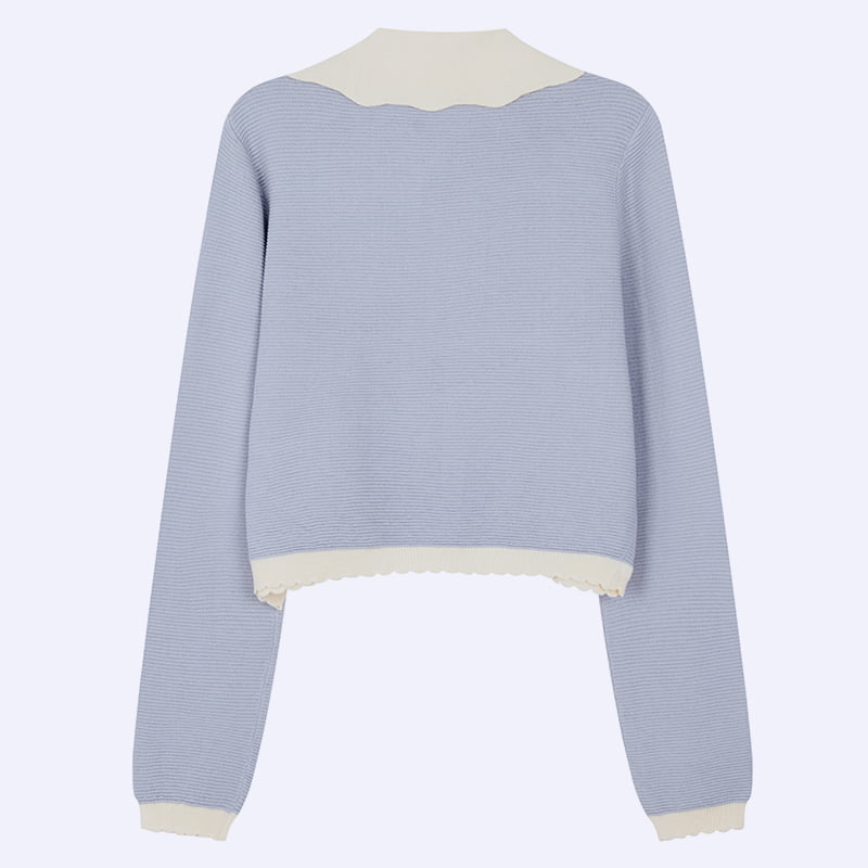 ML2210 Áo len đan sợi có cổ búp bê kiểu Pháp có khóa ngọc trai ML2210 Áo len đan sợi có cổ búp bê kiểu Pháp có khóa ngọc trai