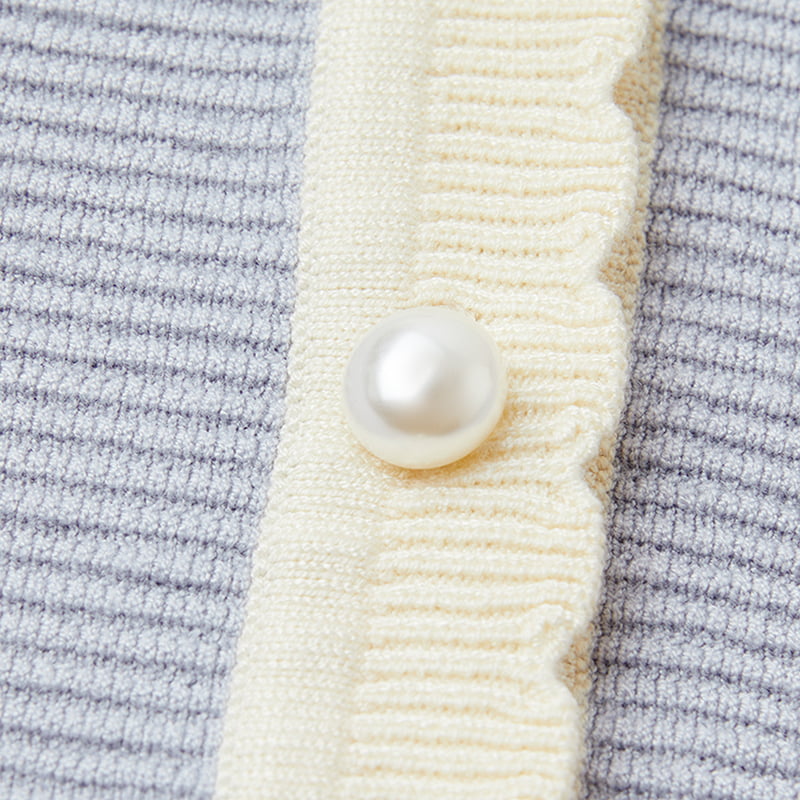ML2210 Áo len đan sợi có cổ búp bê kiểu Pháp có khóa ngọc trai ML2210 Áo len đan sợi có cổ búp bê kiểu Pháp có khóa ngọc trai