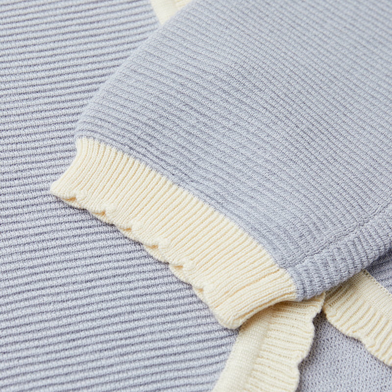 ML2210 Áo len đan sợi có cổ búp bê kiểu Pháp có khóa ngọc trai ML2210 Áo len đan sợi có cổ búp bê kiểu Pháp có khóa ngọc trai