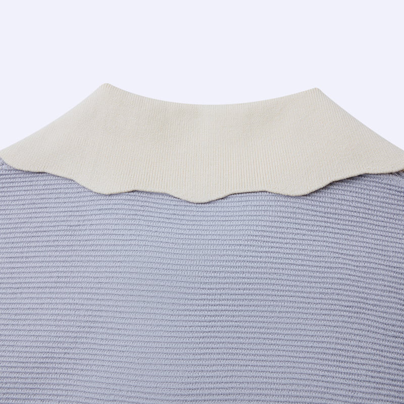 ML2210 Áo len đan sợi có cổ búp bê kiểu Pháp có khóa ngọc trai ML2210 Áo len đan sợi có cổ búp bê kiểu Pháp có khóa ngọc trai