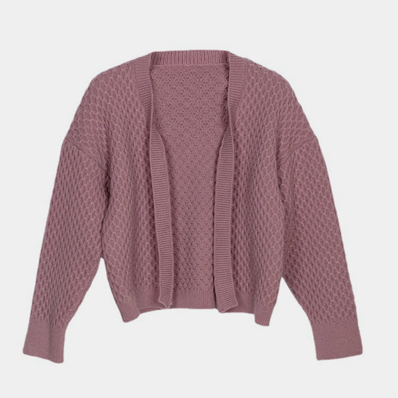 SM-K0044 Áo len dệt kim xoắn ba chiều không khuy mùa thu/đông SM-K0044 Áo len dệt kim xoắn ba chiều không khuy mùa thu/đông