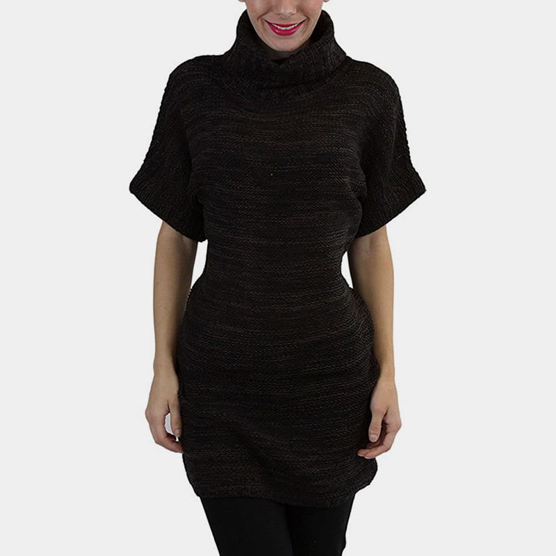 SM-K0067 Áo len dệt kim ngắn tay cổ cao trơn dài đến thắt lưng SM-K0067 Áo len dệt kim ngắn tay cổ cao trơn dài đến thắt lưng