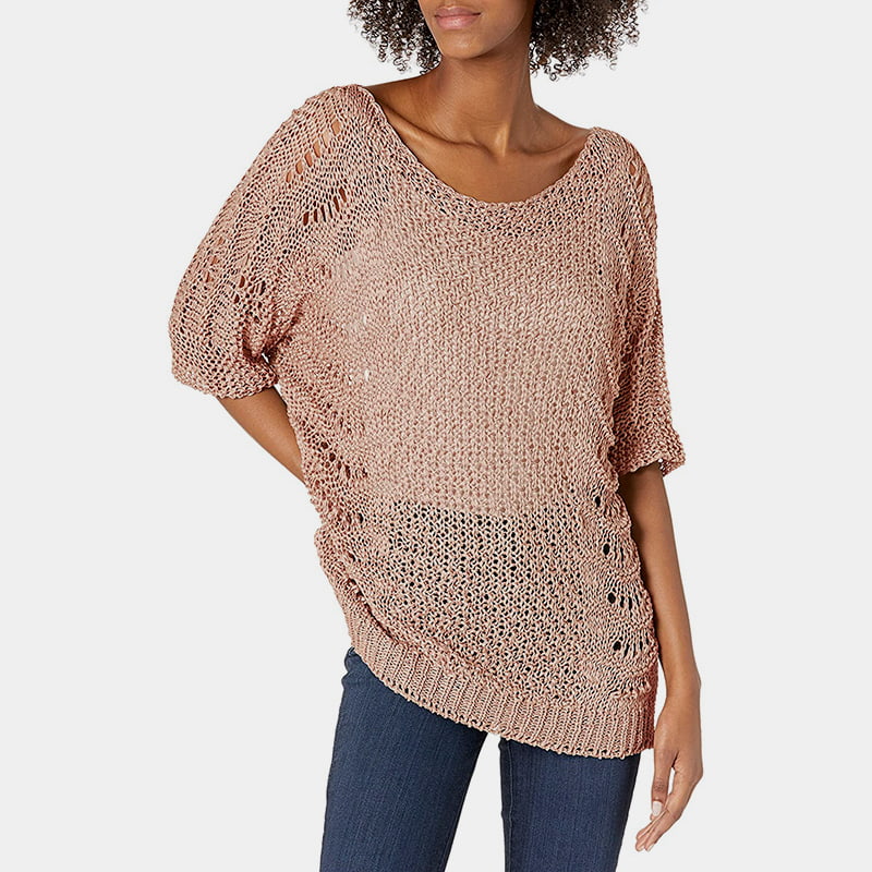 SM-K0060 Áo len dệt kim tay ngắn khoét rỗng cổ tròn chống nắng SM-K0060 Áo len dệt kim tay ngắn khoét rỗng cổ tròn chống nắng