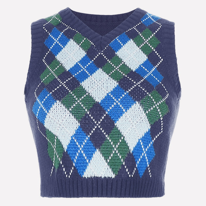 Mẫu áo vest dệt kim ngắn cổ chữ V SM-K0058 Mẫu áo vest dệt kim ngắn cổ chữ V SM-K0058