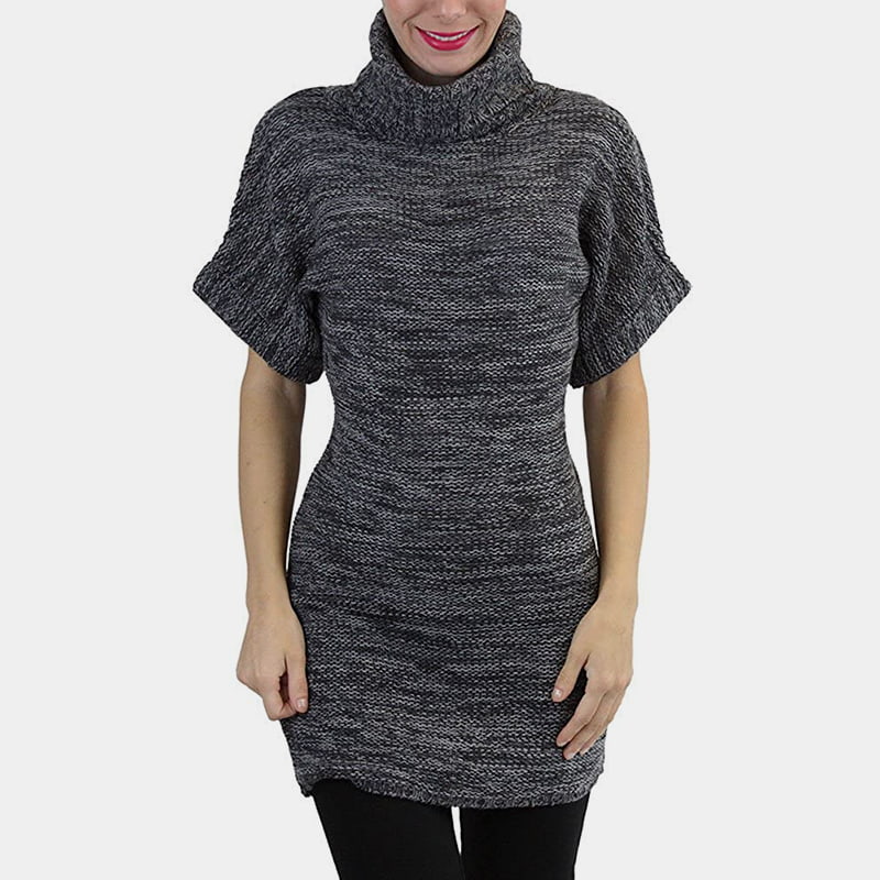SM-K0067 Áo len dệt kim ngắn tay cổ cao trơn dài đến thắt lưng SM-K0067 Áo len dệt kim ngắn tay cổ cao trơn dài đến thắt lưng