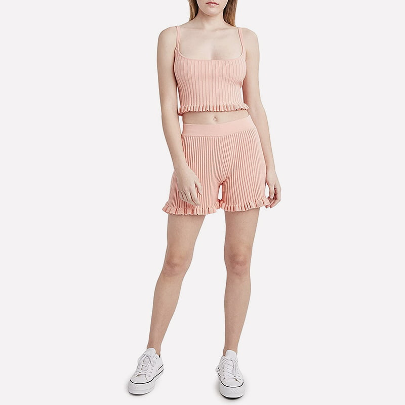 Bộ vest dệt kim ngắn tay cổ chữ U SM-K0054 Bộ vest dệt kim ngắn tay cổ chữ U SM-K0054