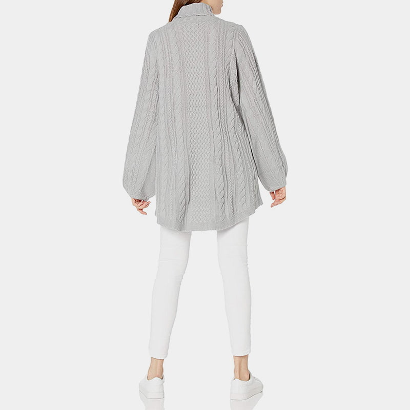 Áo len dệt kim dáng rộng cổ cao SM-K0053 Áo len dệt kim dáng rộng cổ cao SM-K0053